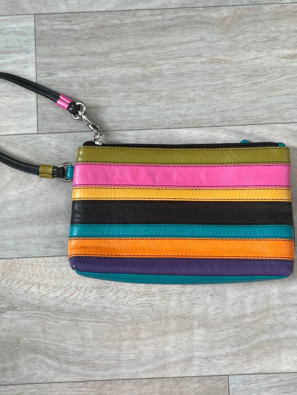 Handmade Colorful Leather Wristlet